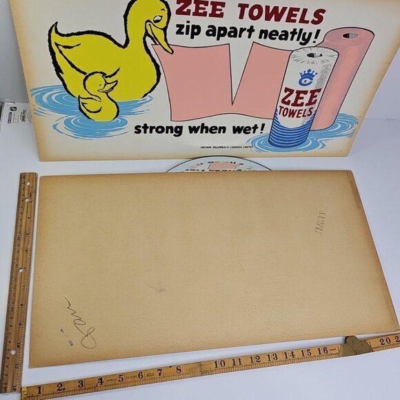 Vintage Advertising Signs 1950s - Zee Tissue Crown Zellerbach Canada Limited - Picture 9 of 13
